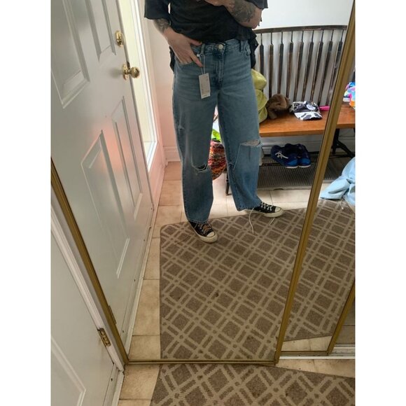 Mango Wideleg Blue Jeans - Picture 6 of 7